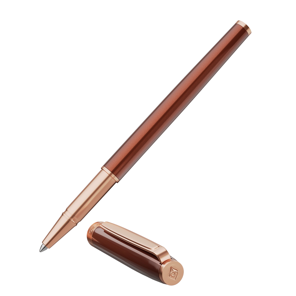 Intellio | Insignia | Rollerball Pen | - Brown Rose Gold