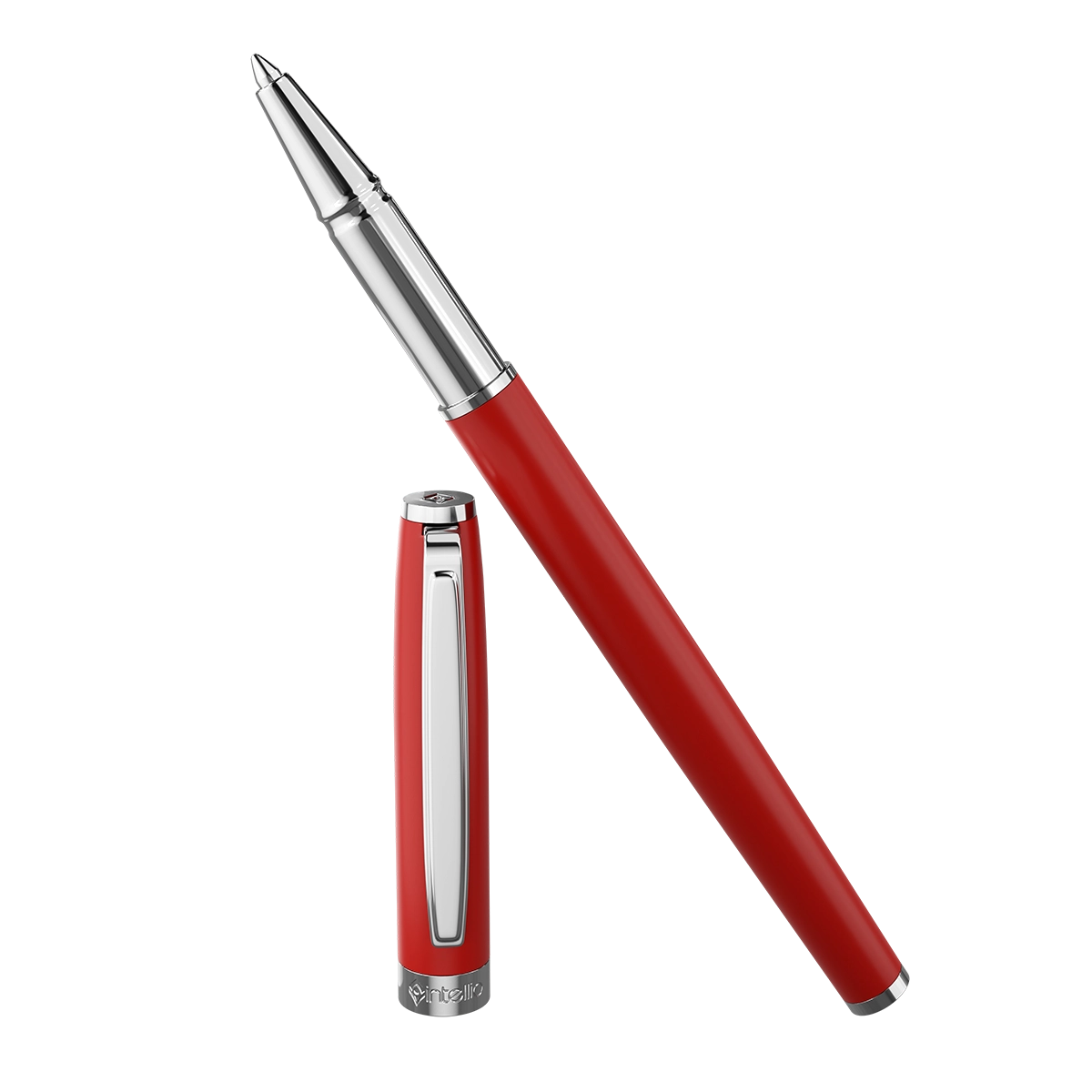 Intellio |Insignia| Red | Chrome | Roller Ball Pen
