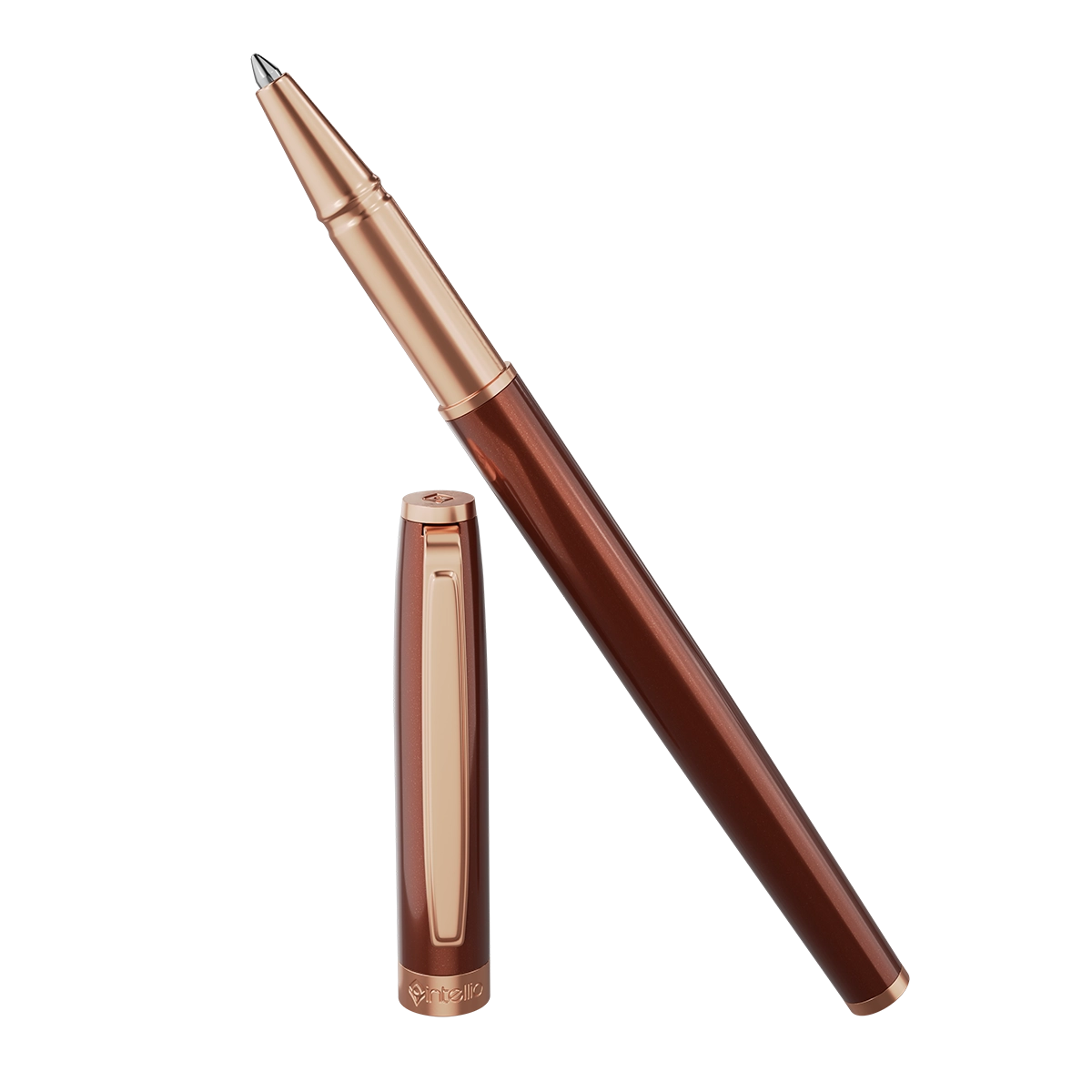 Intellio | Insignia | Rollerball Pen | - Brown Rose Gold