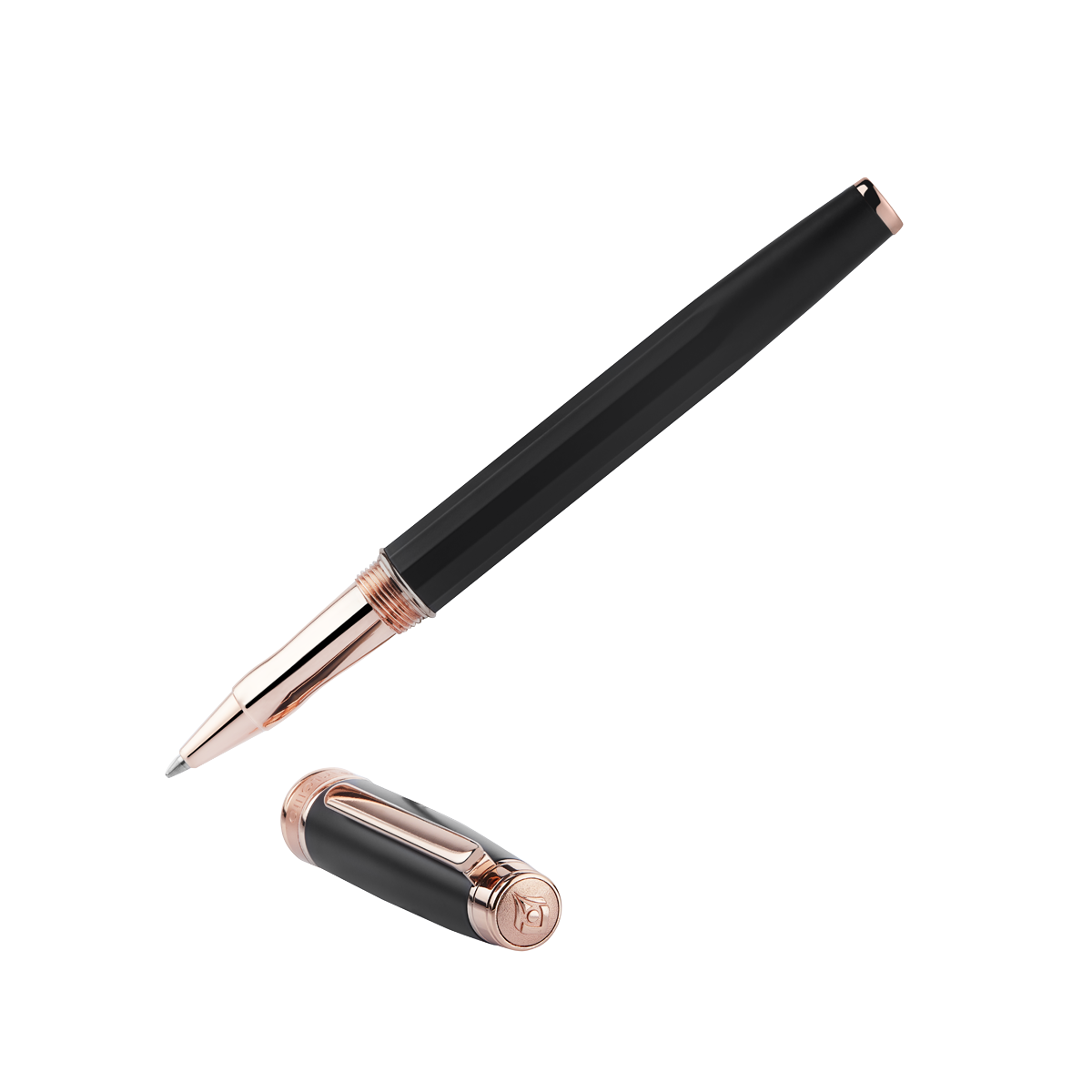 Intellio | Mystique | Black | Rose Gold | Roller Ball Pen