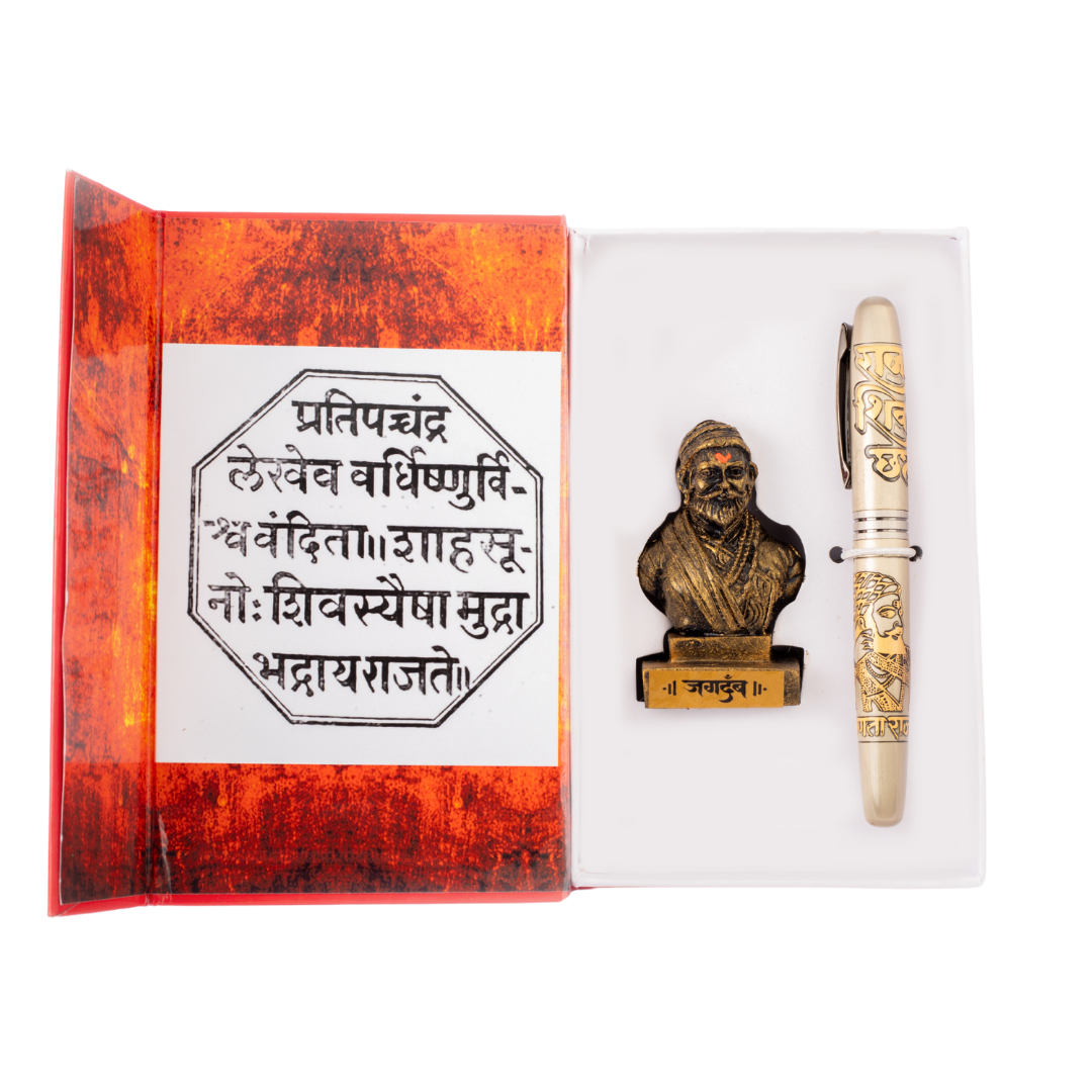 Raja Shiv Chatrapati | Roller Ball Pen with Shivaji Maharaj Statue | By Venus Traders