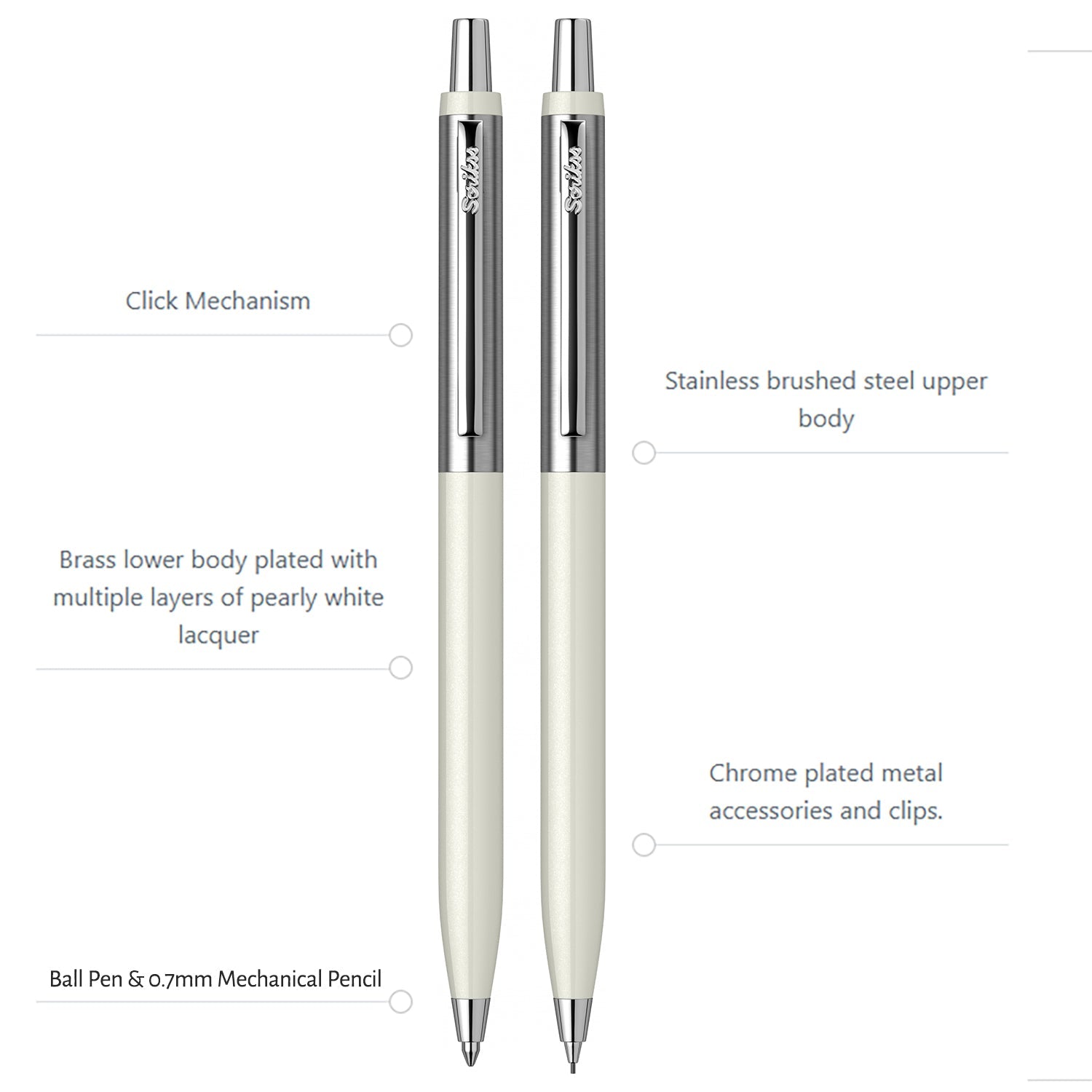 Scrikss Vintage 51 Ballpoint Pen and Mechanical Pencil | Ivory