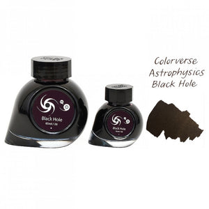 Colorverse | Astrophysics Series | Season 2 | Fountain Pen Ink | Black Hole | Black | 65ml and 15ml | 2 Bottle Set - penpencilink