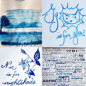 Colorverse | Spaceward Series | Season 1 | Crystal Planet | Fountain Pen Ink | Blue | 65ml and 15ml | 2 Bottle Set - penpencilink