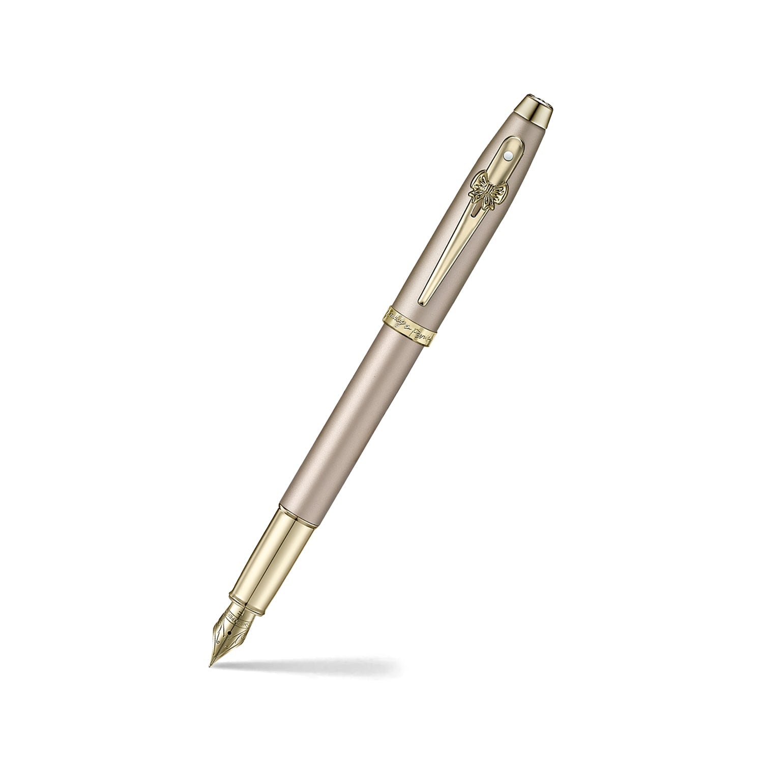 Sheaffer 100 |Emily in Paris| 9377 |Champagne Gold Fountain Pen| with Champagne Gold Trims| and Bow-Shaped Clip Emblem