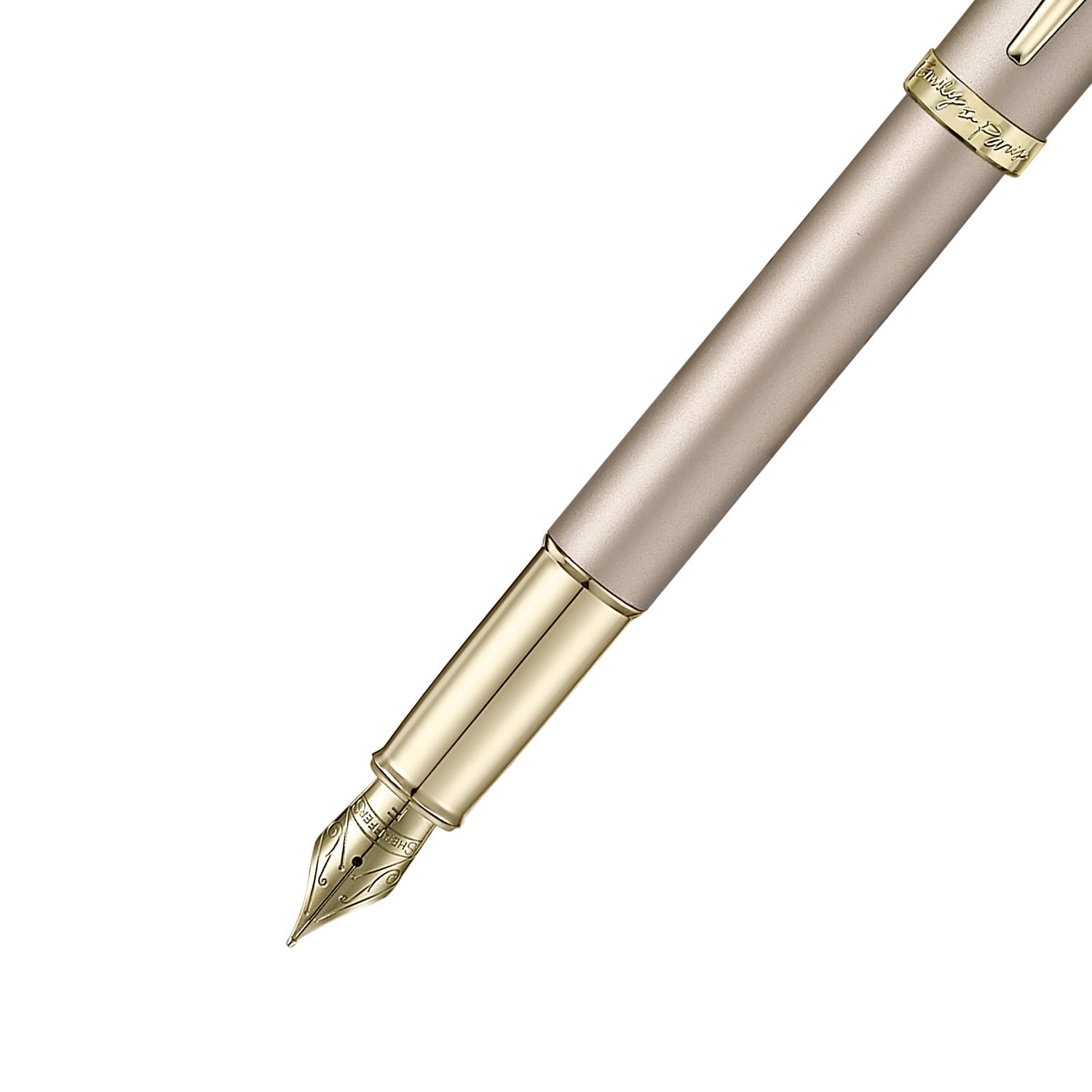 Sheaffer 100 |Emily in Paris| 9377 |Champagne Gold Fountain Pen| with Champagne Gold Trims| and Bow-Shaped Clip Emblem