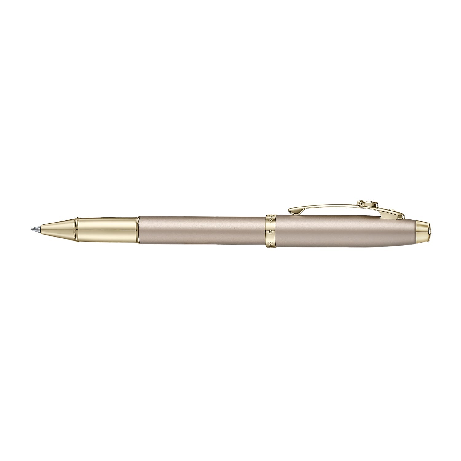 Sheaffer 100 |Emily in Paris |9377 |Champagne Gold Rollerball Pen |with Champagne Gold Trims |and Bow-Shaped Clip Emblem