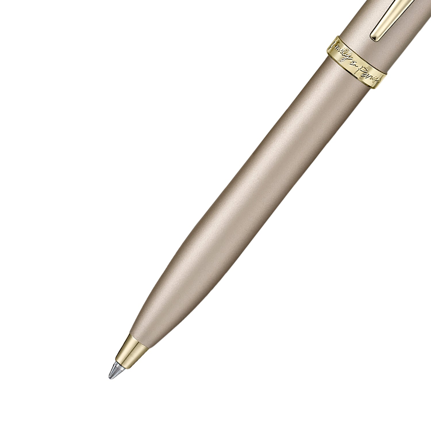 |Sheaffer 100 |Emily in Paris |9377|-Champagne Gold Ballpoint Pen | with Champagne Gold Trims and Bow-Shaped Clip Emblem