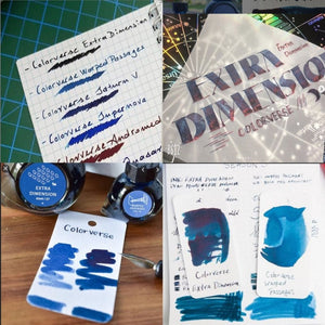 Colorverse | Multiverse Series | Season 3 | Fountain Pen Ink | Extra Dimension | Dark Blue | 65ml and 15ml | 2 Bottle Set - penpencilink