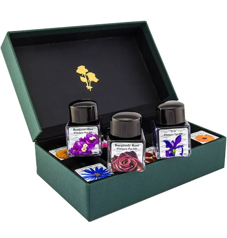 DIAMINE |FLOWERS COLLECTION |10 x 30ml FOUNTAIN PEN INK BOTTLE SET