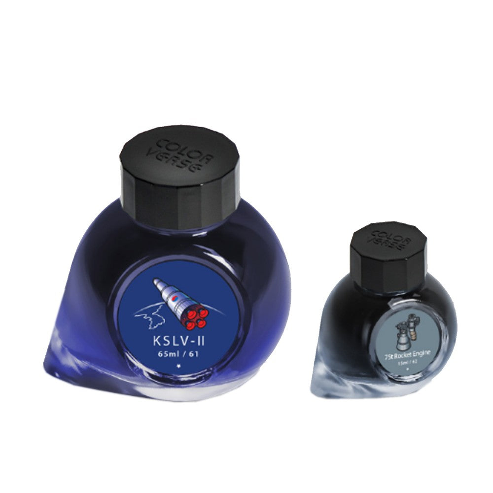 Colorverse Ink | KSLV-II | 75t Rocket Engine | Dark Blue | Special Edition | 65ml & 15ml Set - penpencilink