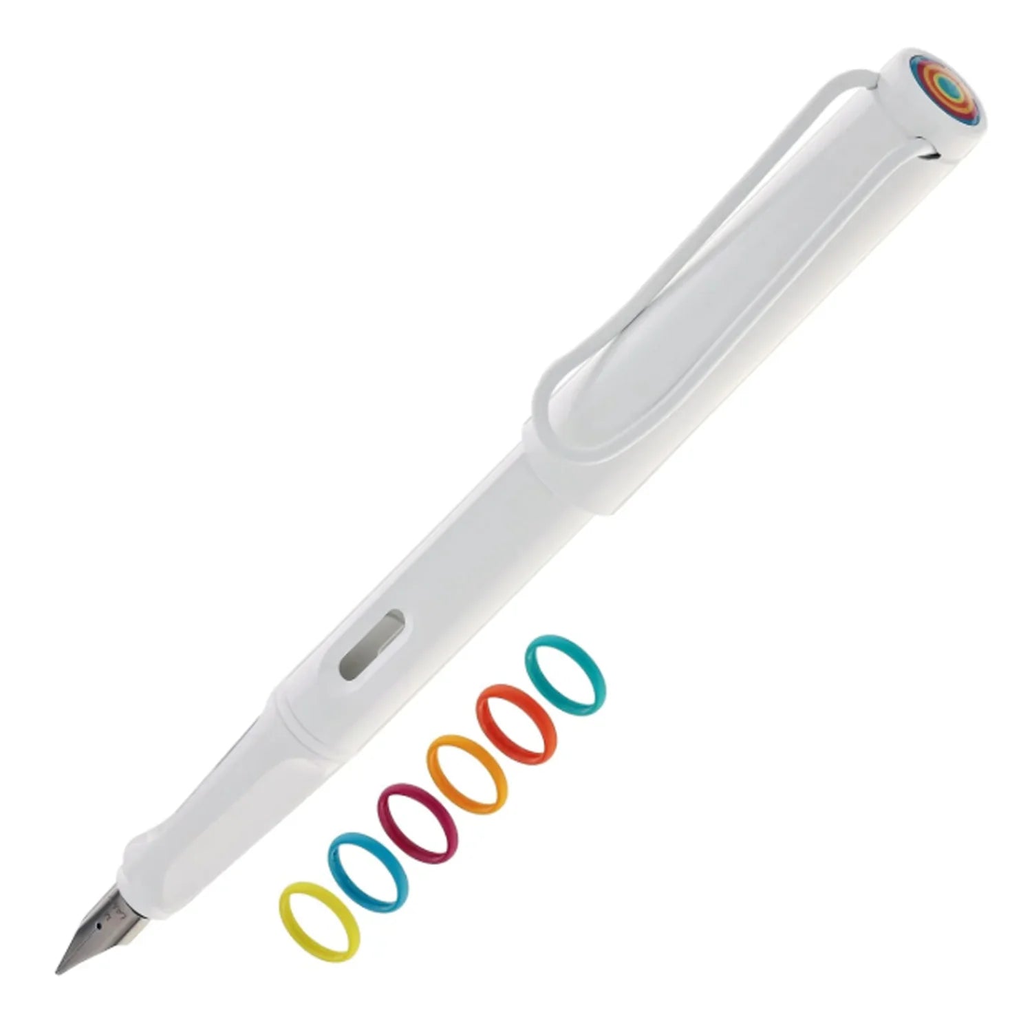 Lamy | Safari | Fountain Pen | Multi Ring Set | - All White (Special Edition)