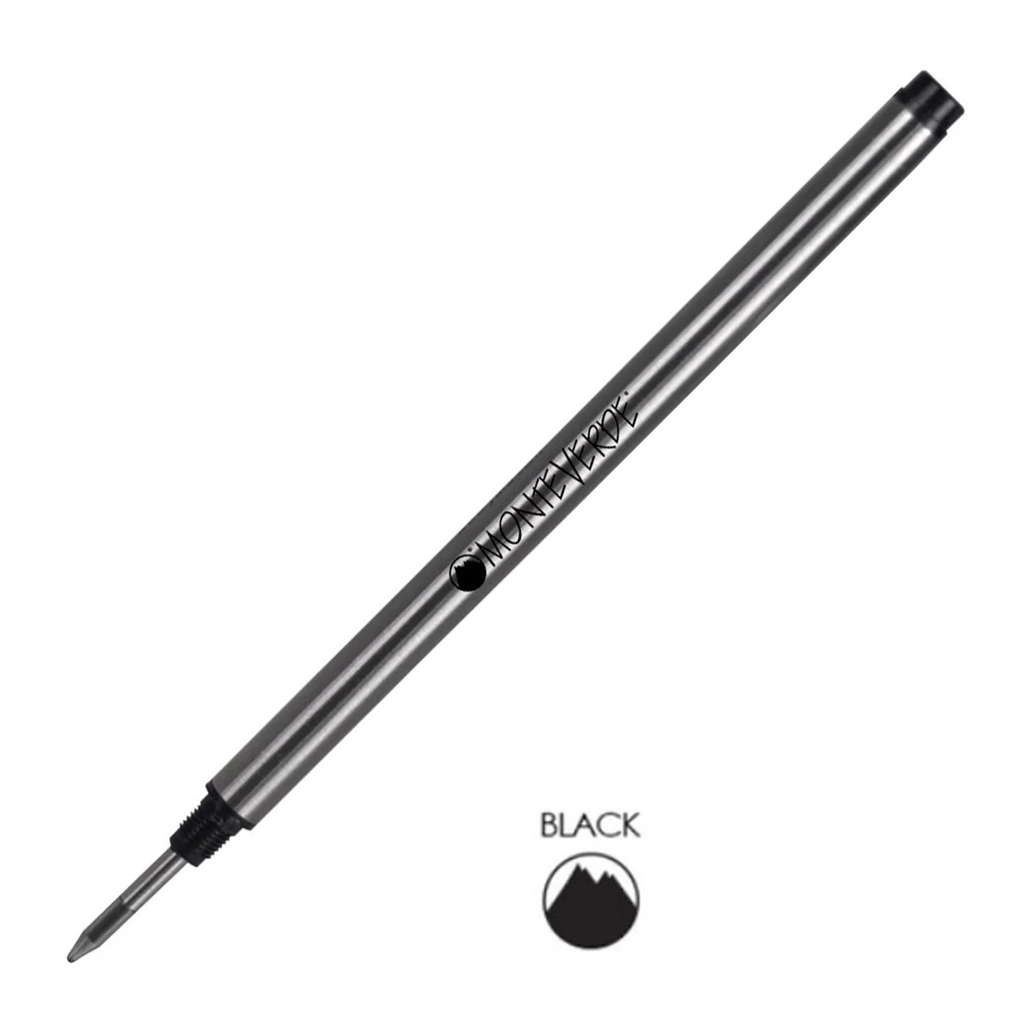 Monteverde | Roller Ball Pen Refill | For Mont Blanc | - Black (Fine) (Pack Of 2)
