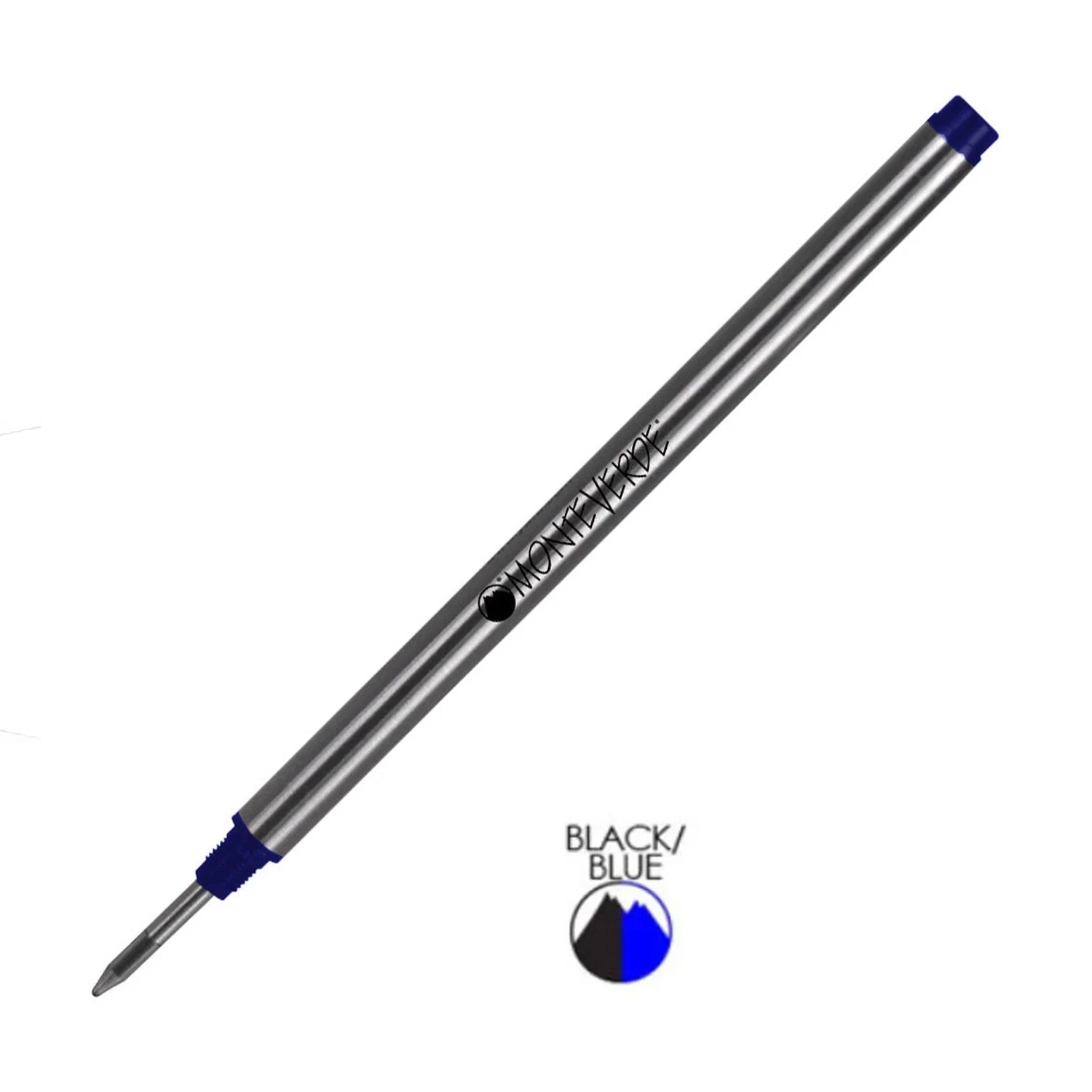 Monteverde | Roller Ball Pen Refill | For Mont Blanc | - Blue/Black (Fine) (Pack Of 2)