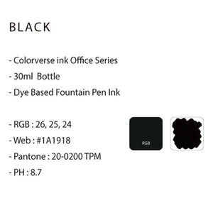 Colorverse | Office Series | Ink Bottle | Black | 30ml - penpencilink