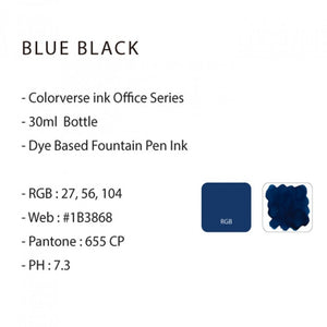 Colorverse | Office Series | Fountain Pen Ink | Blue and Black  Bottle | 30ml - penpencilink