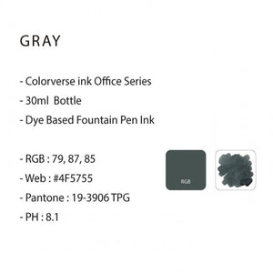 Colorverse | Office Series | Ink Bottle | Gray | 30ml - penpencilink