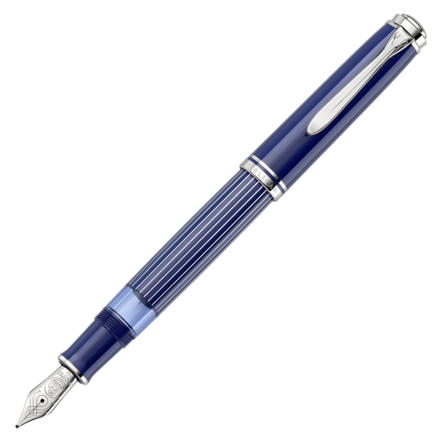 Pelikan | M815 | Fountain Pen | - Metal Stripped Blue (Special Edition)