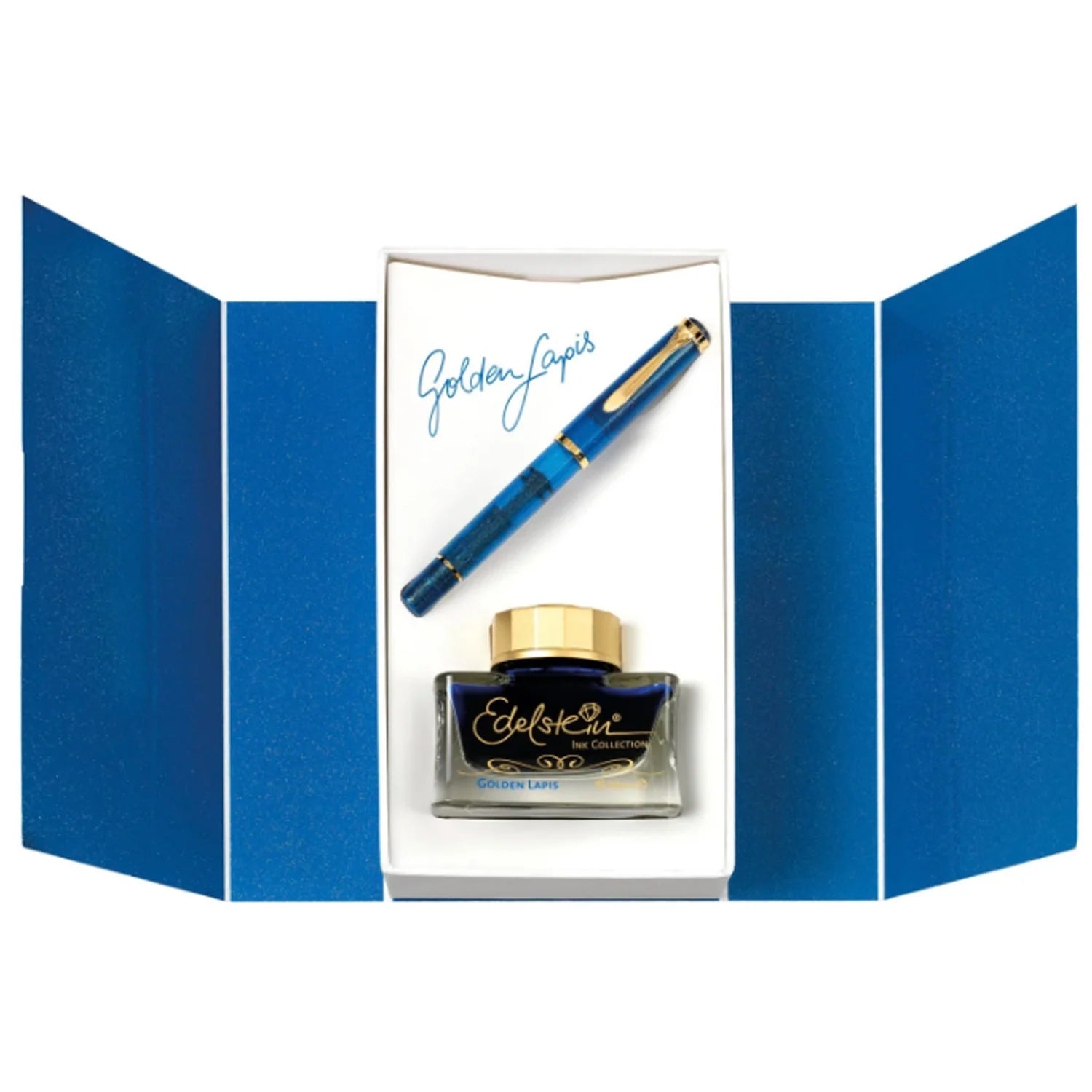 Pelikan | M200 and Edelstein Ink Set | - Golden Lapis (Special Edition)