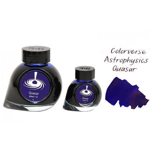Colorverse | Astrophysics Series | Season 2 | Fountain Pen Ink | Quasar | Dark Blue | 65ml and 15ml | 2 Bottle Set - penpencilink