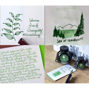 Colorverse Ink | Spaceward Series | Sea Of Tranquility | Green | 65ml & 15ml | 2 Bottle Set - penpencilink
