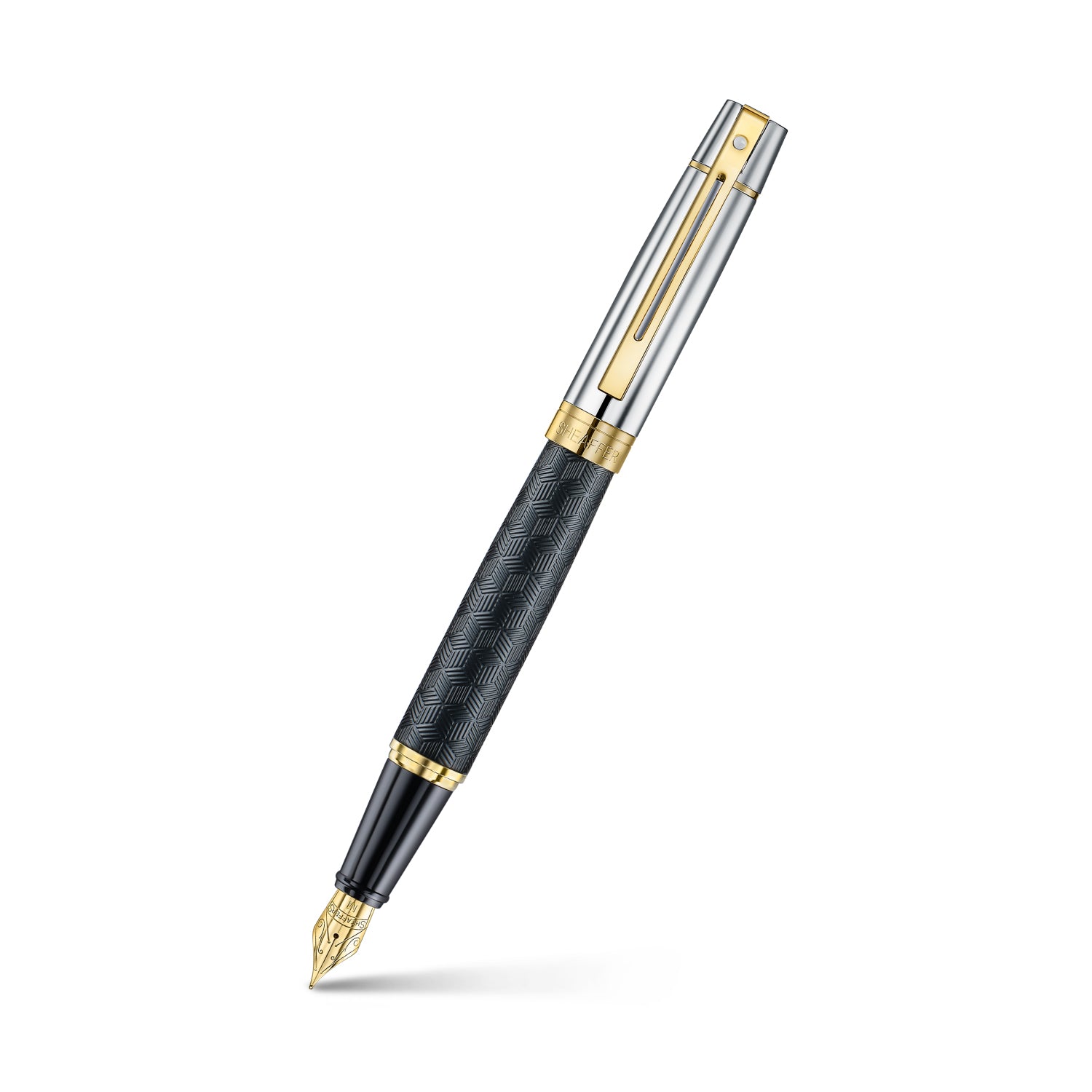 Sheaffer | 300 | 9347 | Fountain Pen | - Engraved Black With Chrome Cap GT