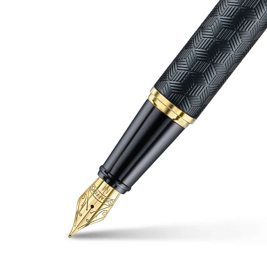 Sheaffer | 300 | 9347 | Fountain Pen | - Engraved Black With Chrome Cap GT