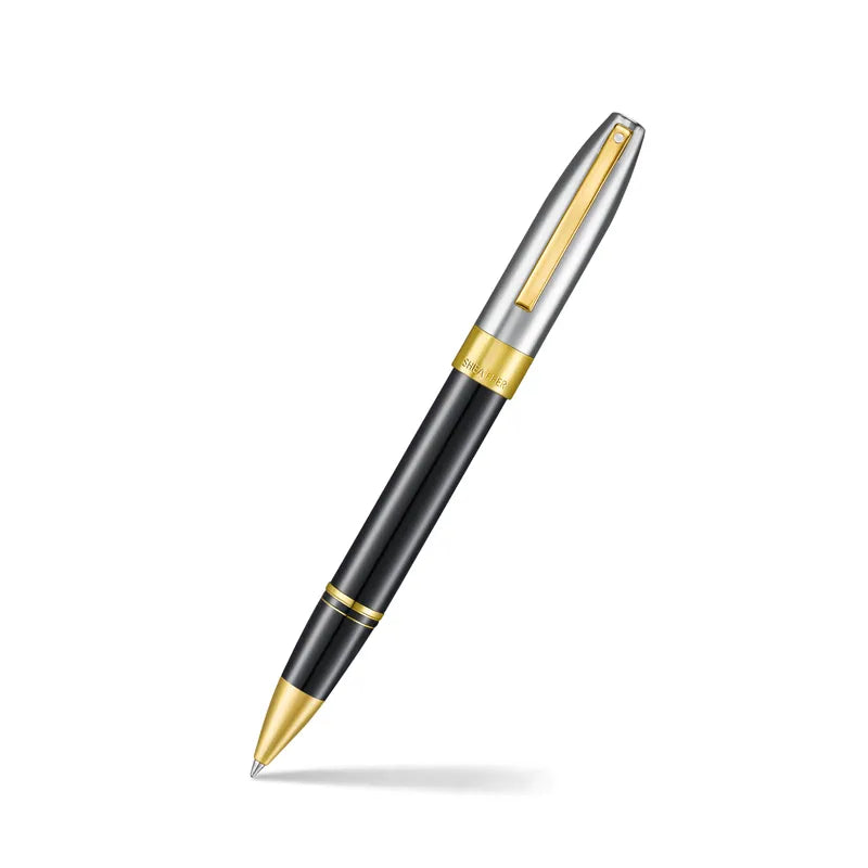 Sheaffer |Legacy 9065 |Glossy Black and Chrome Bi-color| Rollerball Pen with 14K PVD Gold-Plated| Stainless Steel Trims