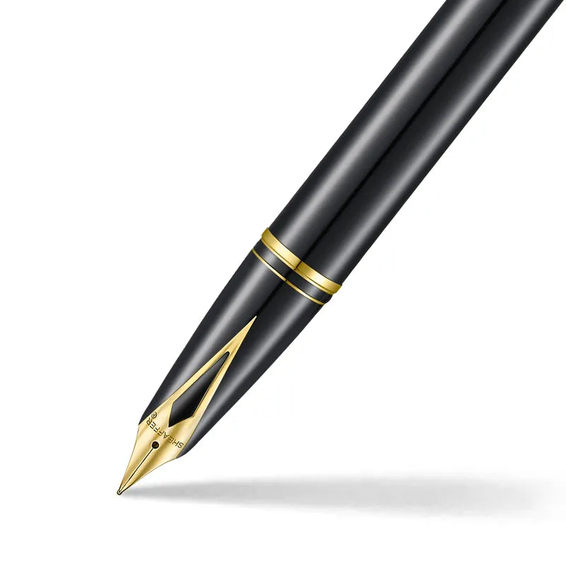 Sheaffer |Legacy 9065 |Glossy Black and Chrome Bi-color| Fountain Pen with 14K PVD Gold-Plated|, Stainless Steel Inlaid Nib and Trims