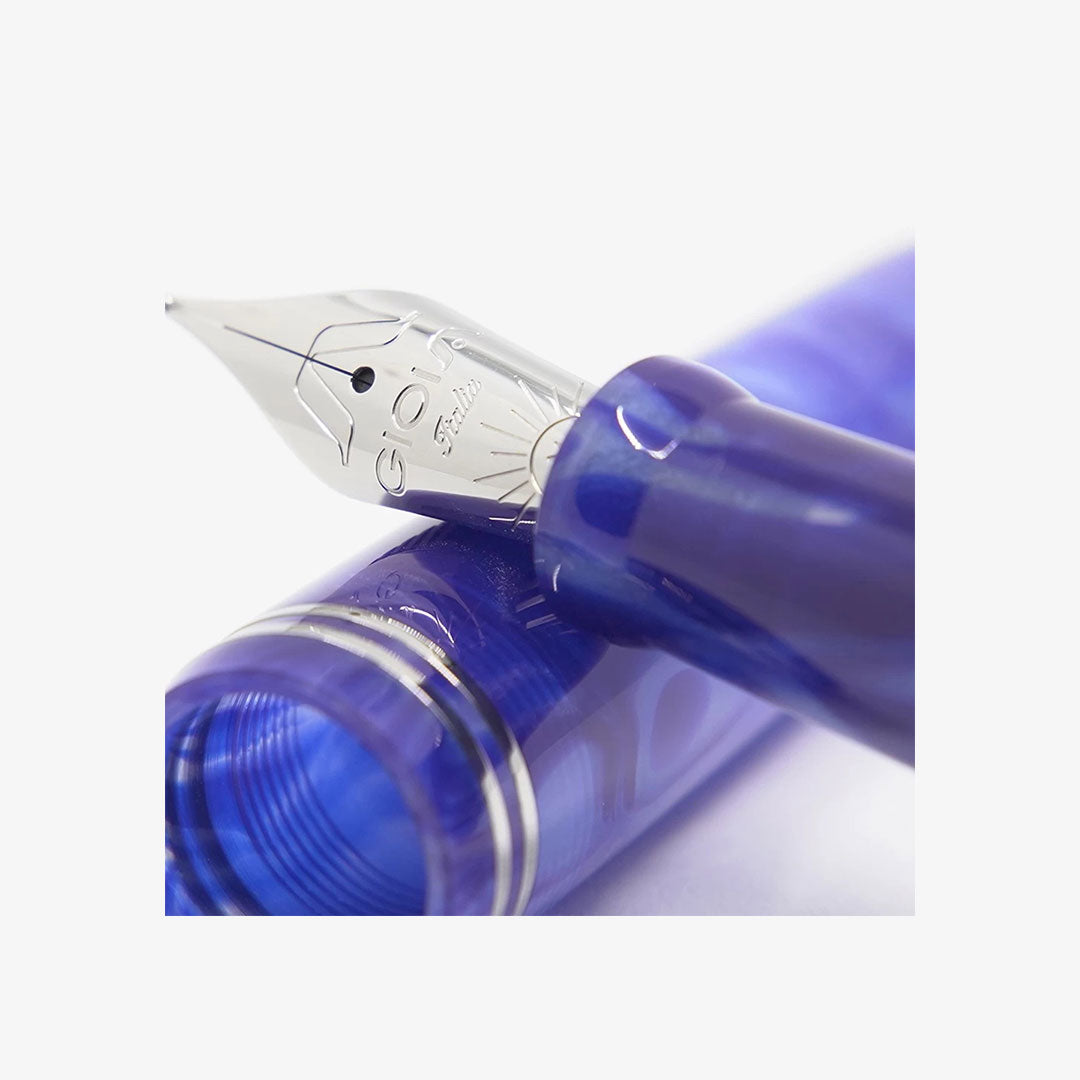 Gioia | Metis Fountain Pen | Blue Aesthetic Silver | Fine