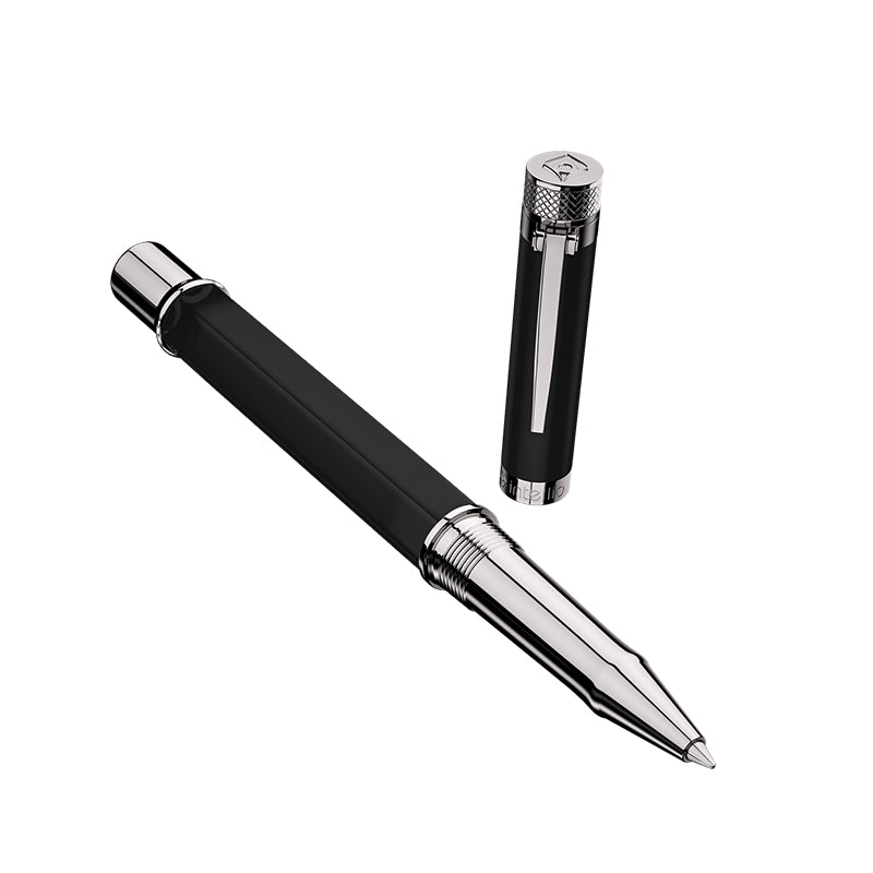 Intellio | Jewel | Black | Chrome | Roller Ball Pen