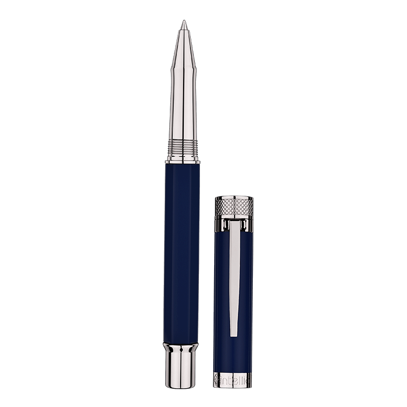 Intellio | Jewel | Blue | Chrome | Roller Ball Pen