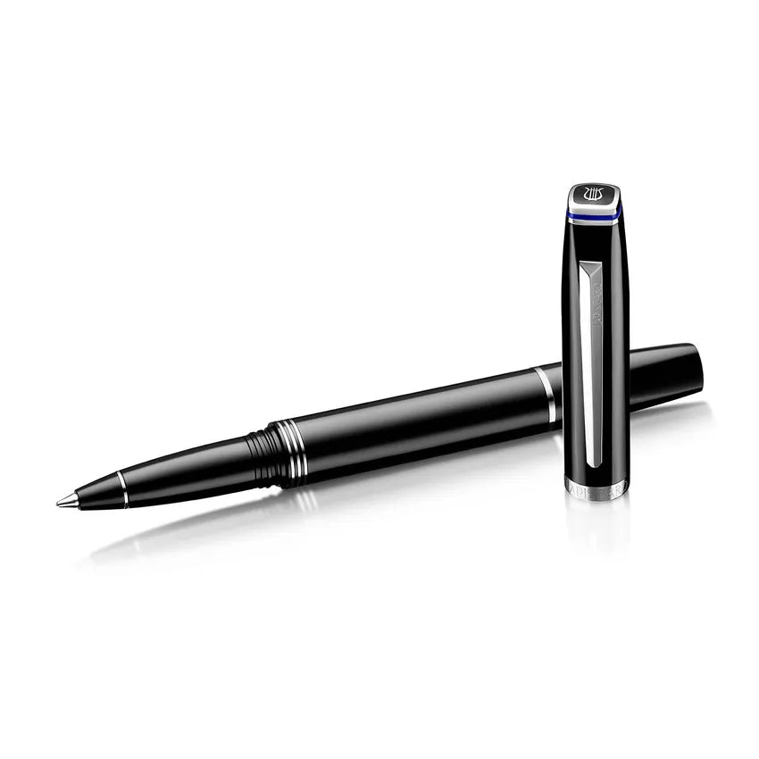 Lapis Bard | Contemporary | Roller Ball Pen | Black | Chrome Trim