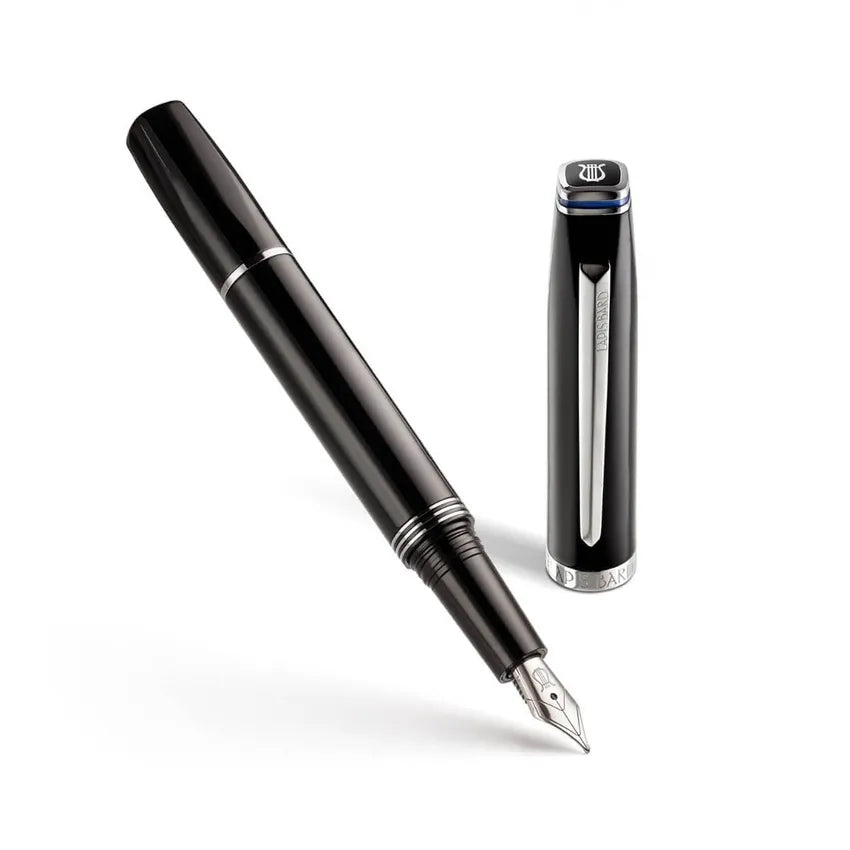 Lapis Bard | Contemporary | Fountain Pen | Black | Chrome Trim