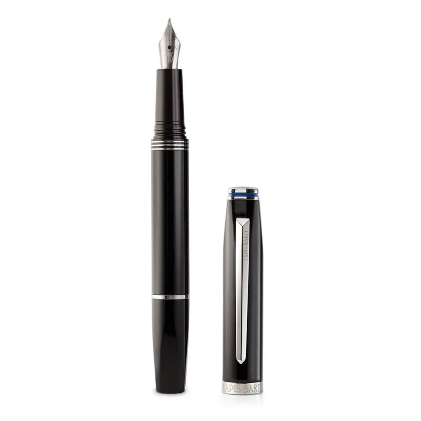 Lapis Bard | Contemporary | Fountain Pen | Black | Chrome Trim
