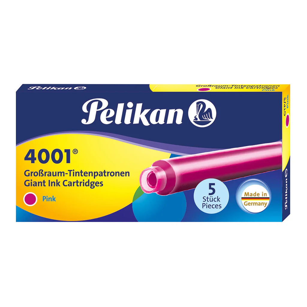 Pelikan | Ink Cartridges | - Pink ( Packet of 5 ) ( Long )