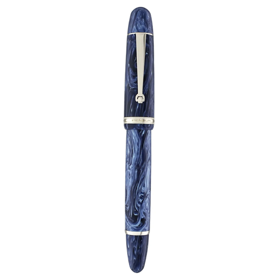 Penlux | Masterpiece Grande | Fountain Pen | Steel Nib | Blue Wave | Piston Filling