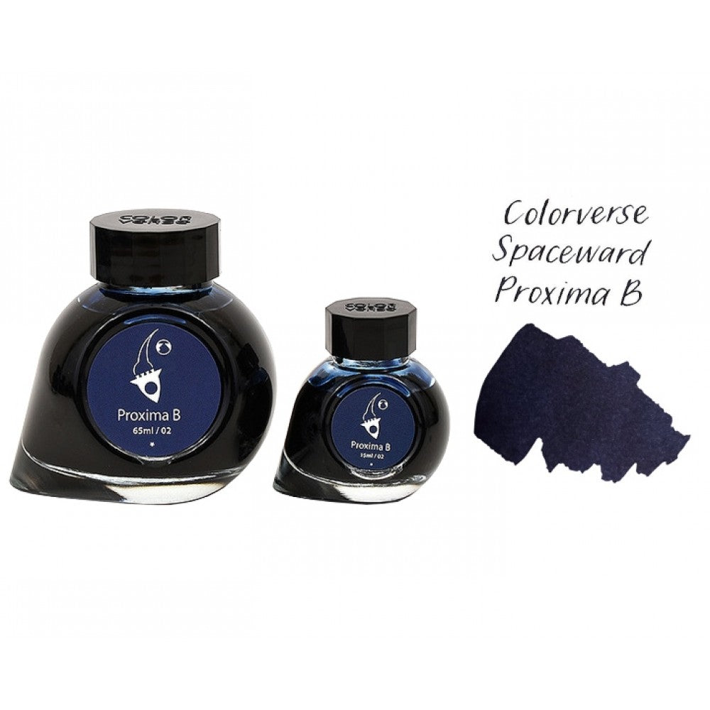 Colorverse Ink | Spaceward Series | Proxima B | Dark Blue | 65ml & 15ml | 2 Bottle Set - penpencilink