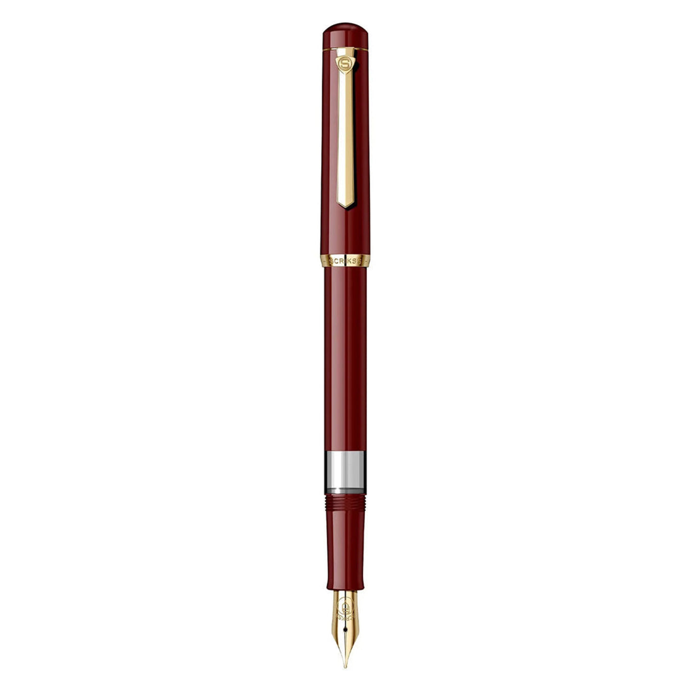 Scrikss 419 Medium Nib Fountain Pen - Burgundy GT