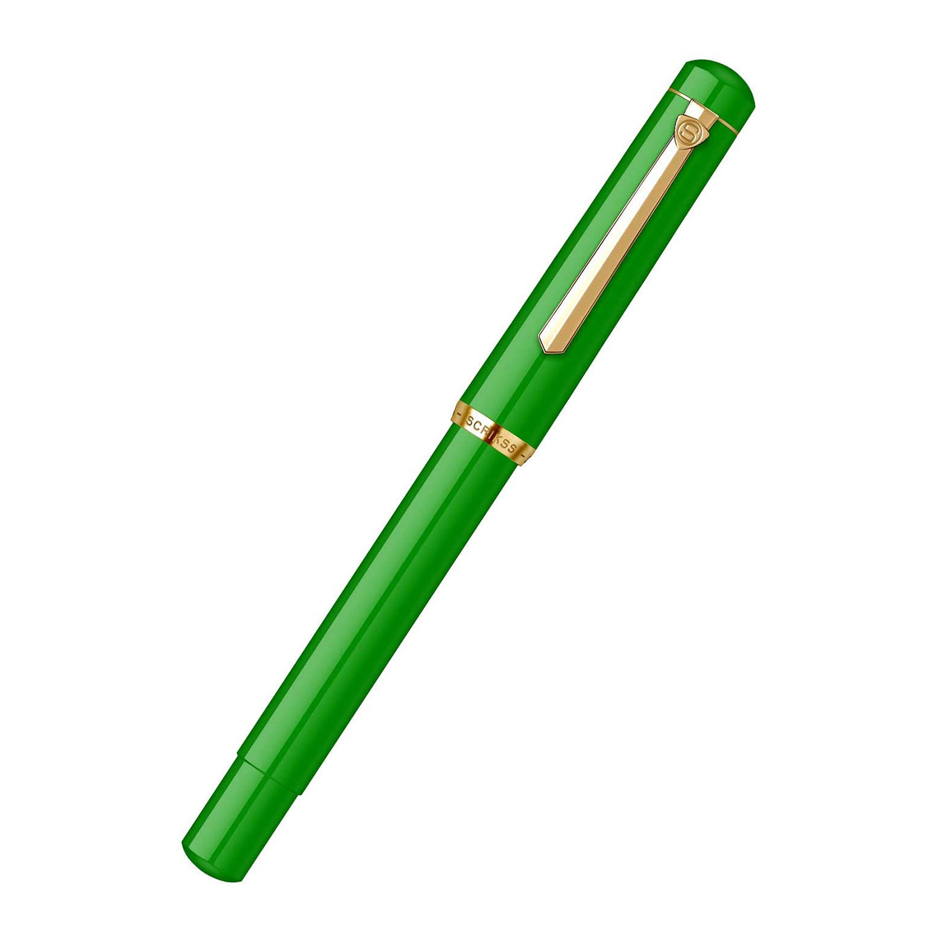 Scrikss 419 Medium Nib Fountain Pen - Green GT