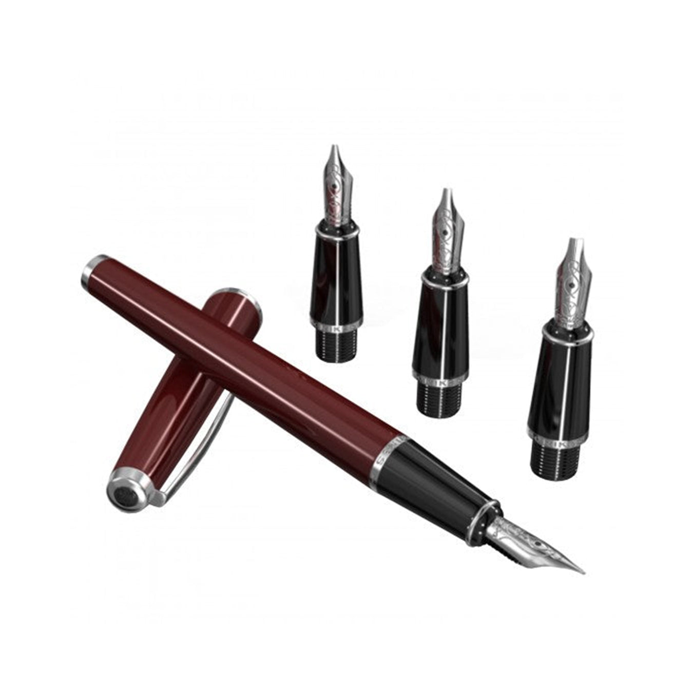 Scrikss Calligraphy Pen Set (medium, 1.1mm, 1.5mm, 2.3mm) | Burgundy