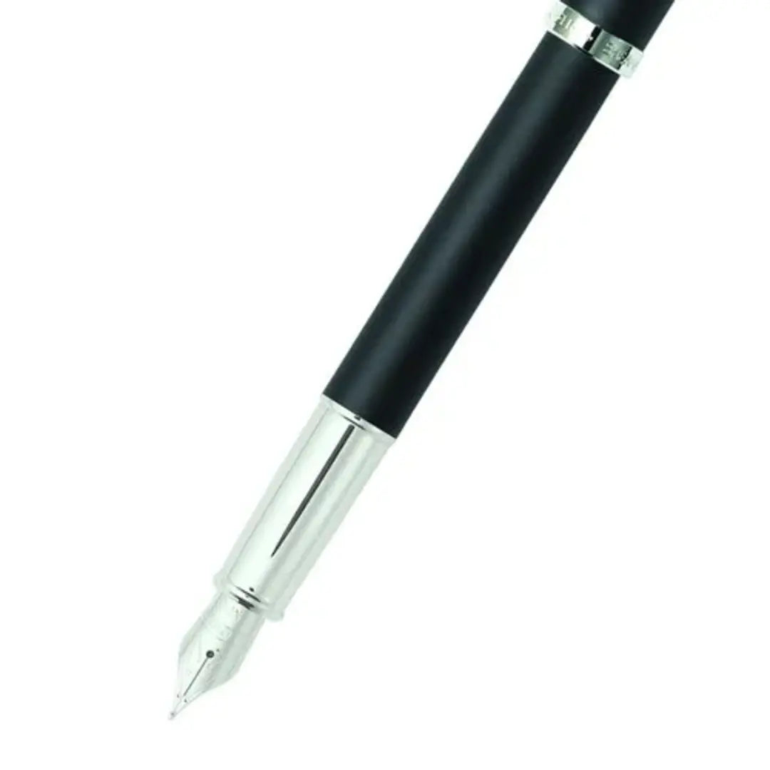 Sheaffer | 100 | 9317 | Matte Black | Chrome Trim | Fountain Pen