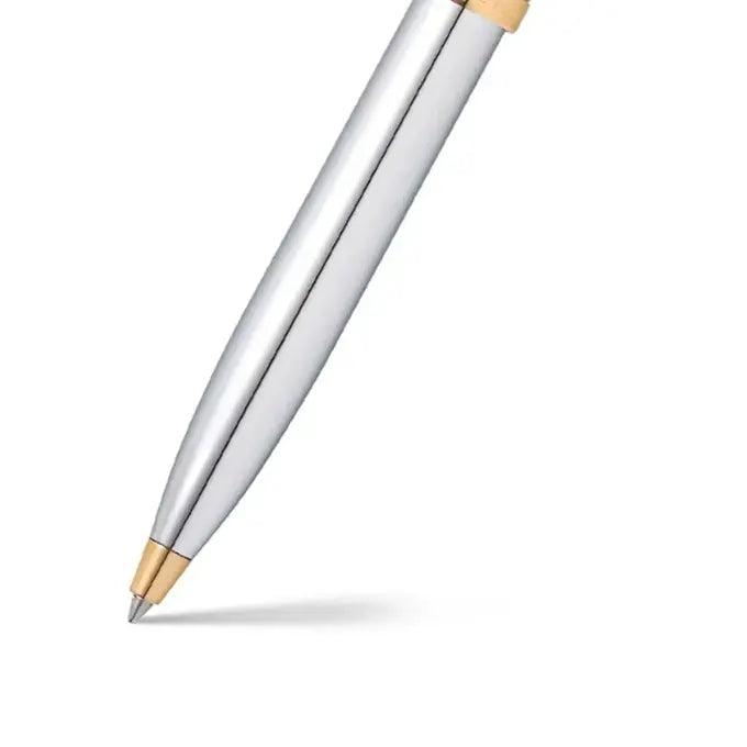 Sheaffer | 100 | 9340 | Silver Chrome | Gold Trim | Ball Pen