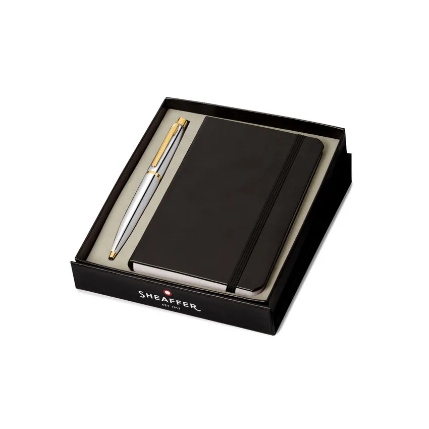 Sheaffer | Gift Set | VFM 9422 | Chrome | Gold Trim | Ball Pen | & | Diary