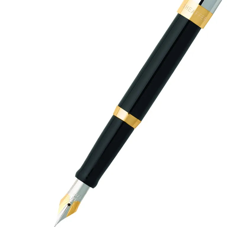 Sheaffer | Sagaris | 9475 | Black, Chrome Cap | Gold Trim | Fountain Pen