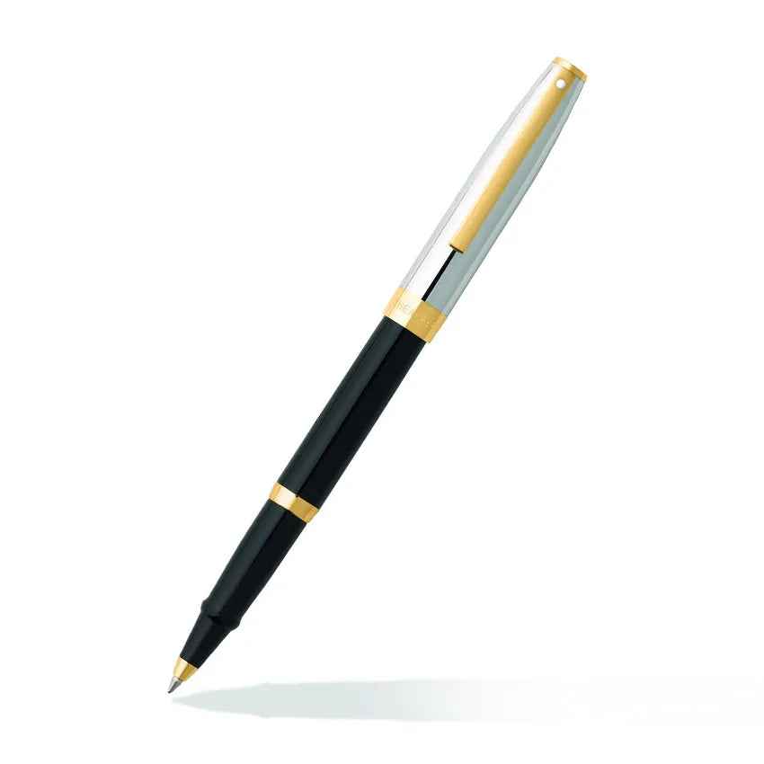 Sheaffer | Sagaris | 9475 | Black, Chrome Cap | Gold Trim | Roller Ball Pen