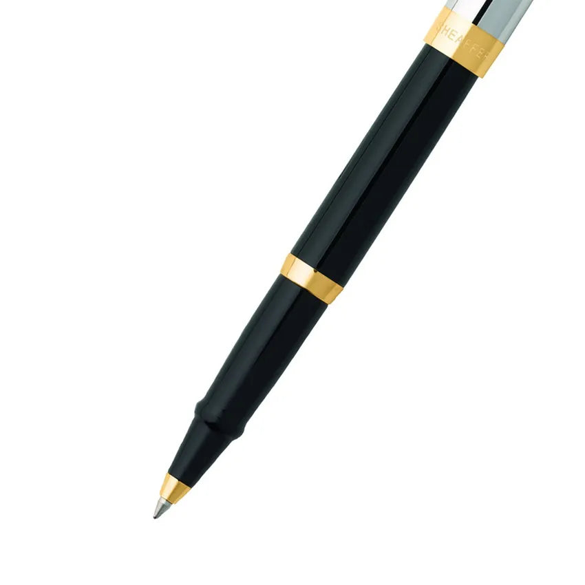 Sheaffer | Sagaris | 9475 | Black, Chrome Cap | Gold Trim | Roller Ball Pen