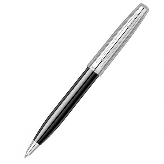 Scrikss | Oscar 39 | Ballpoint Pen | Black Chrome- CT With Chrome Trims, Twist Mechanism, Jumbo Type Refill For Writing Office Corporate Gifting