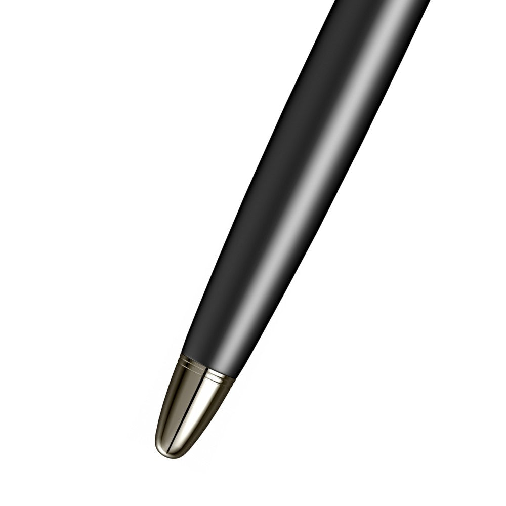 Scrikss Knight 88 Matt Black Roller Ball Point Pen, Matt Black Plated Brass Body, Stainless Steel Clip With Gunmetal Alloy
