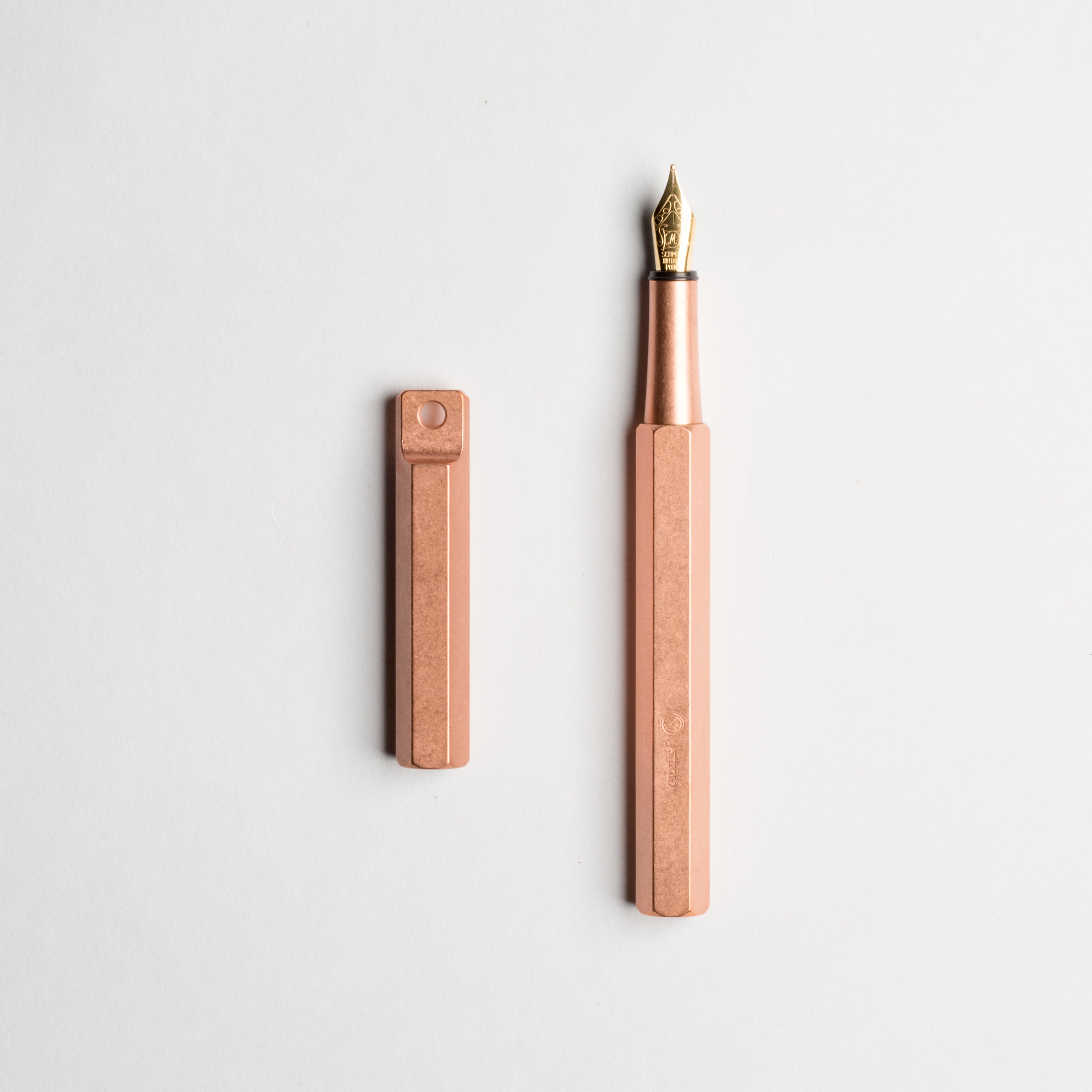 Ystudio, Portable Fountain Pen - Classic Revolve Brassing Copper.